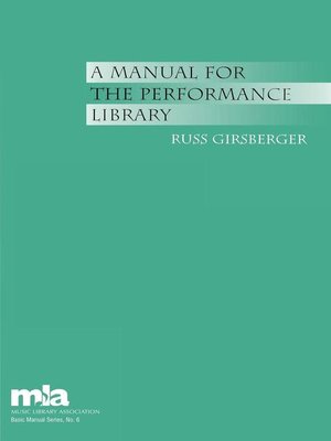 cover image of A Manual for the Performance Library